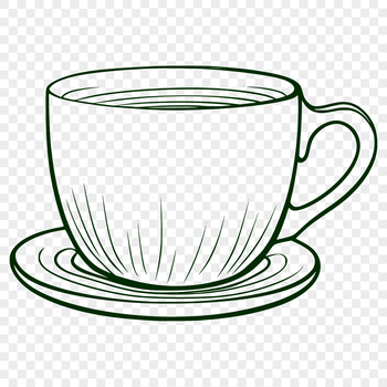 A simple cup design with a rounded shape and flat bottom, suitable for cutting out or engraving.