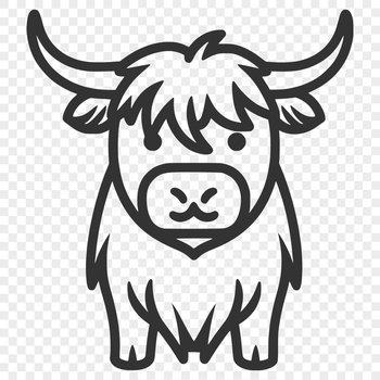 A detailed illustration of a cow's full body, suitable for vector design.