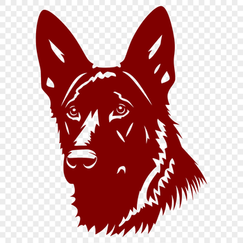 A portrait illustration of a German Shepherd dog's head, suitable for vector design projects.