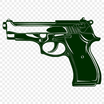 Vector illustration of a handgun, suitable for various design projects.