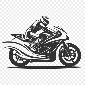 A detailed, scalable graphic representation of a motorbike.