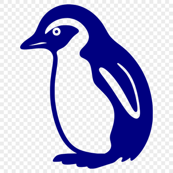 A simple line drawing of a penguin in full body pose, suitable for various applications.