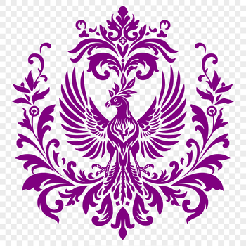 A detailed, full-body illustration of a mythical creature, the phoenix, created as vector art.