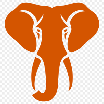 An illustration of a majestic elephant's head with large ears and trunk.