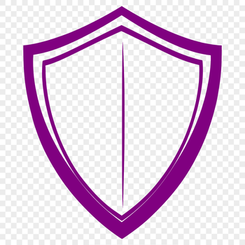 A simple shield design made from vector art, suitable for use in digital projects and cutting machines.