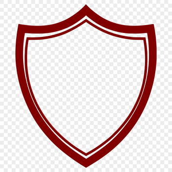 A vector illustration of a shield with a metallic surface and intricate design elements.