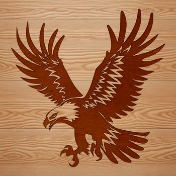 A detailed illustration of a soaring eagle in flight, suitable for vector graphics and design projects.