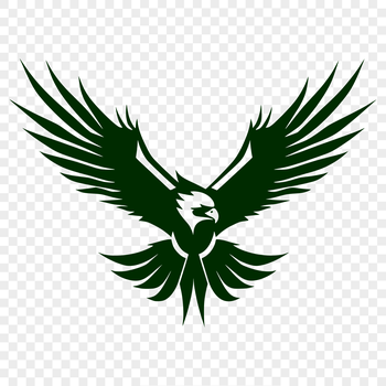 Illustrated eagle in full body stance, vector design suitable for commercial or personal use.