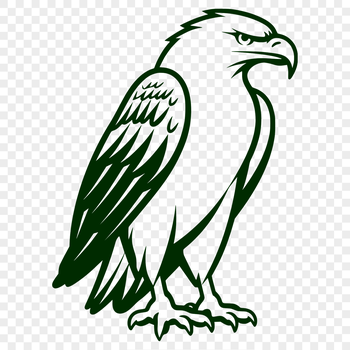 A full-body illustration of a cute eagle in vector format.