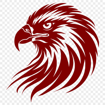 A detailed illustration of an eagle's head, rendered as a vector graphic.