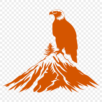 A majestic full-body eagle perched on a branch, depicted in vector art style.