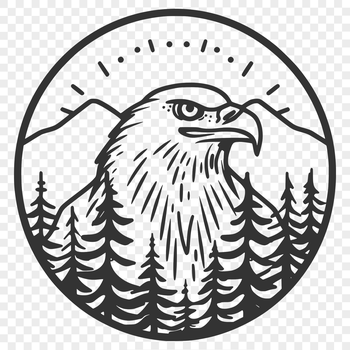 Close-up vector illustration of a majestic eagle's head, suitable for digital cutting machines.
