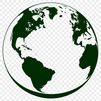 A stylized illustration of our planet, rendered as a vector graphic in SVG format.
