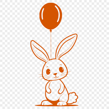 A digital SVG representation of a cartoon bunny character in a seated position.