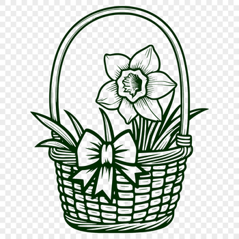 A single daffodil flower in a minimalist design, suitable for various uses including crafting and graphic design.