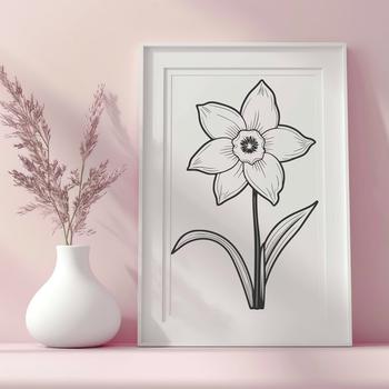 A digital representation of a daffodil flower, rendered as an SVG vector graphic.