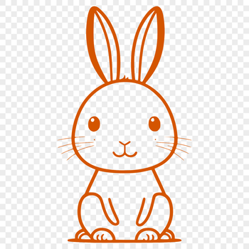 An SVG graphic of a rabbit depicted in a seated position.