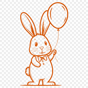 A full-body illustration of a standing rabbit, suitable for clip art and vector design projects.