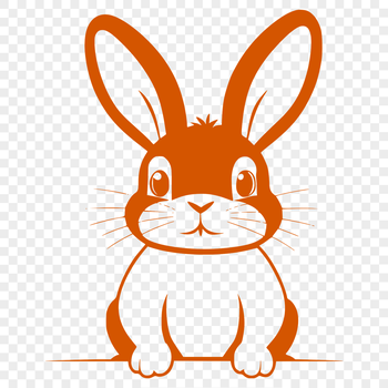 A vector illustration of a rabbit in various positions for use as clip art.