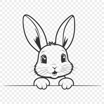SVG illustration of a rabbit's head peeking out from behind flowers.