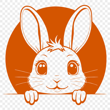 A digital illustration of a rabbit's head in vector format.