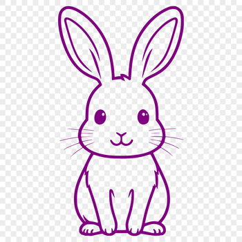A full-body illustration of a sitting rabbit in a simple pose.