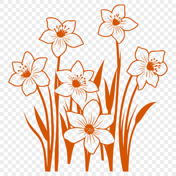 A simple illustration of a daffodil flower, suitable for vector art projects.