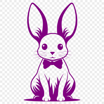 A sitting rabbit in full body pose, suitable for various uses including clip art and vector design.
