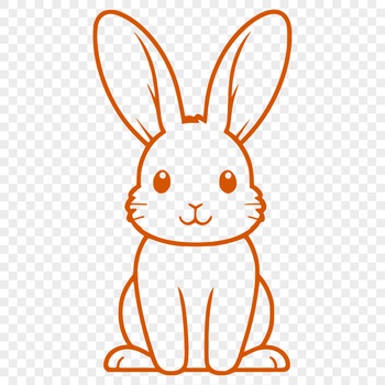 A sitting rabbit in full body view, designed as vector art.