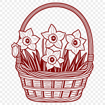Illustrated daffodil flower in a simple design suitable for vector art projects.