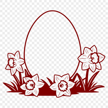 A colorful Easter egg with a daffodil motif, created as a vector design for digital use.