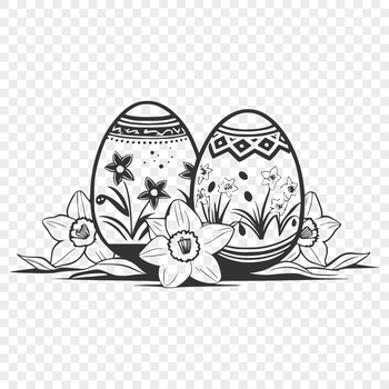 A colorful Easter egg design made up of intricate patterns and shapes, suitable for digital crafting and vector art.
