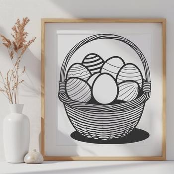 A colorful, stylized Easter egg with a traditional springtime design, suitable for personal or commercial projects.