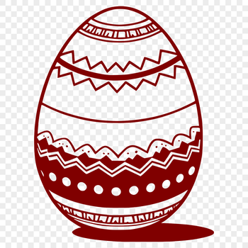 An Easter egg decorated with colorful designs and patterns.