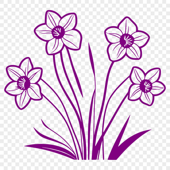 A single daffodil flower with trumpet-shaped blooms in full color.