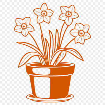 A single daffodil flower in a small pot, symbolizing the arrival of spring.
