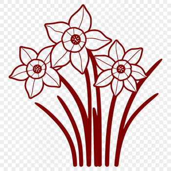 A close-up illustration of a single daffodil plant in bloom, perfect for crafting and design projects.