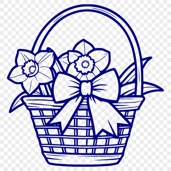 Daffodil flower illustration in vector format with green stem and yellow petals.