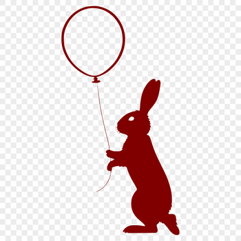 A cartoon rabbit standing upright on its hind legs, depicted in full body.