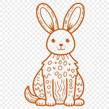 A detailed vector design of a rabbit, suitable for commercial or personal use as clip art or template.