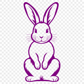 A cartoon rabbit sitting on its haunches, depicted as a vector illustration suitable for various applications.