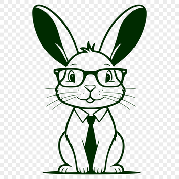 A sitting rabbit depicted in vector format for commercial or personal use.