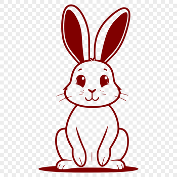 An SVG graphic of a cartoon rabbit in a static position.