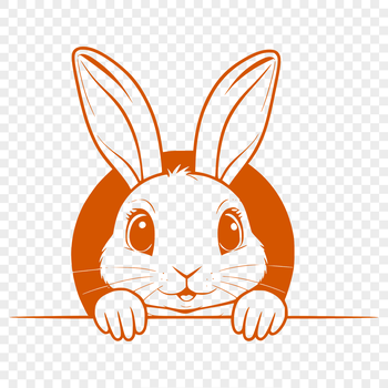 A cartoon rabbit with a distinctive head shape, ideal for vector art designs.