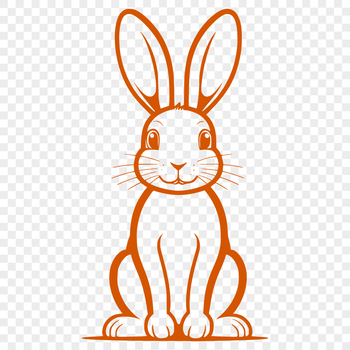 A detailed full-body illustration of a sitting rabbit in vector format.