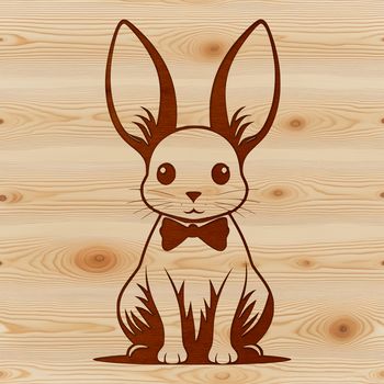A sitting rabbit illustration in a digital vector format.