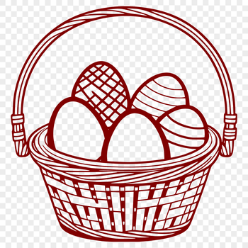 A hand-drawn illustration of a decorated Easter egg with intricate designs.