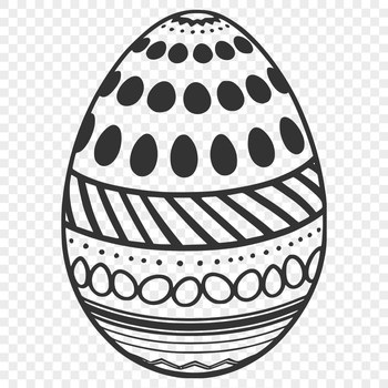 An illustrated Easter egg in a decorative style, suitable for digital projects and printing.