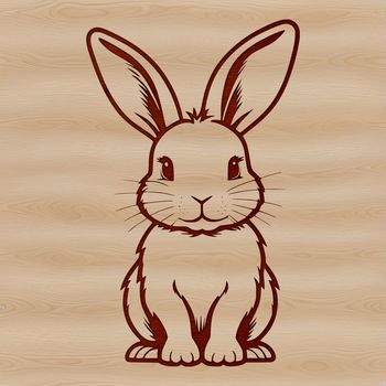 A simple design of a sitting rabbit created with scalable graphics technology.