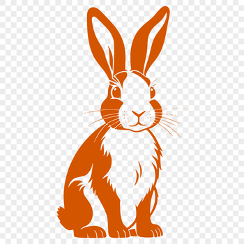 A full-body rabbit sitting illustration in vector format.